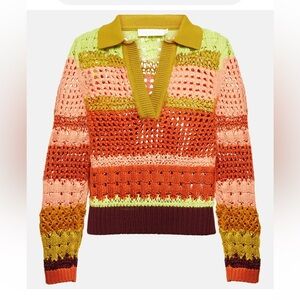 Simkhai Knit Otis Crochet Multicolor Sweater
